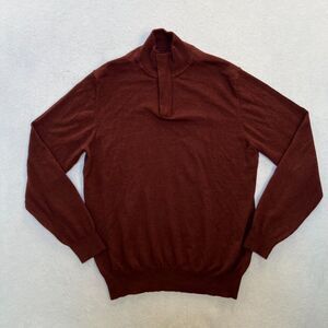 Mens Southern Tide Burgundy 1/4 Zip Merino Wool‎ Pullover Sweater Size Large EUC